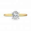 FlyerFit® 18K Yellow Gold Shank And White Gold Top Solitaire Engagement Ring