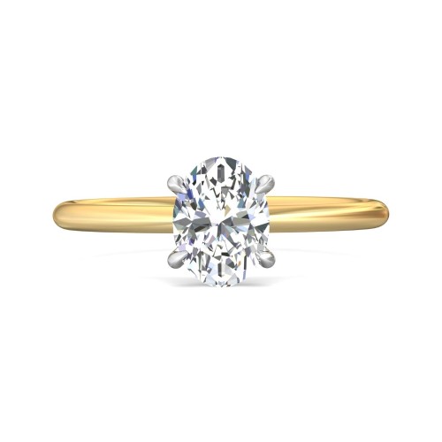 FlyerFit&reg; 14K Yellow and 14K White Gold Solitaire Engagement Ring