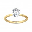 FlyerFit® 18K Yellow Gold Shank And White Gold Top Solitaire Engagement Ring