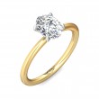 FlyerFit® 18K Yellow Gold Shank And White Gold Top Solitaire Engagement Ring