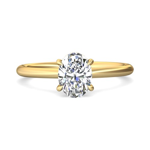 FlyerFit&reg; 18K Yellow Gold Solitaire Engagement Ring