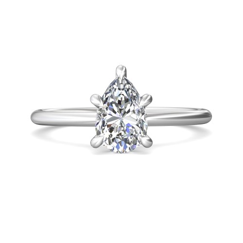 FlyerFit&reg; 18K White Gold Solitaire Engagement Ring
