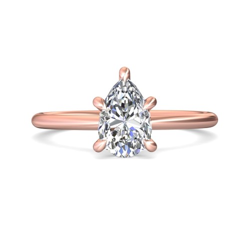 FlyerFit&reg; 18K Pink Gold Solitaire Engagement Ring
