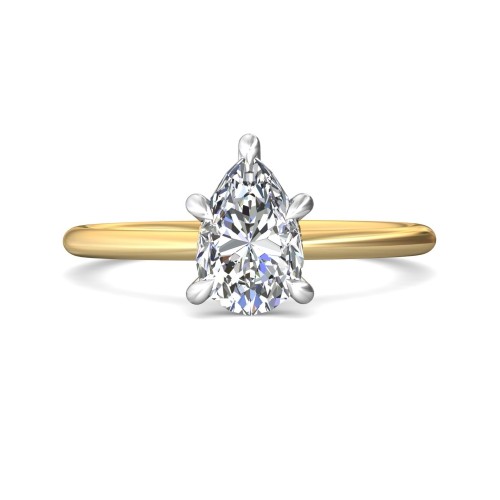 FlyerFit&reg; 14K Yellow and 14K White Gold Solitaire Engagement Ring
