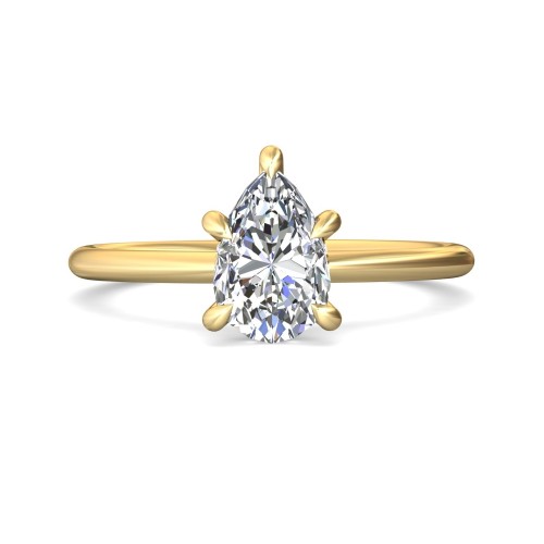 FlyerFit&reg; 18K Yellow Gold Solitaire Engagement Ring