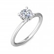 FlyerFit® 18K White Gold Solitaire Engagement Ring