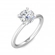 FlyerFit® 18K White Gold Solitaire Engagement Ring