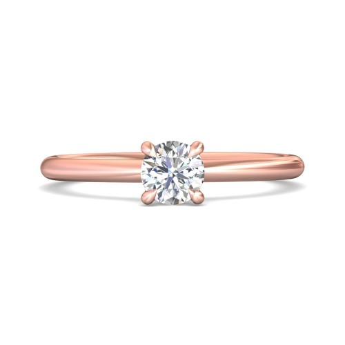 FlyerFit&reg; 14K Pink Gold Solitaire Engagement Ring