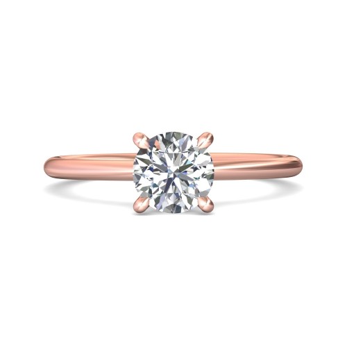 FlyerFit&reg; 18K Pink Gold Solitaire Engagement Ring