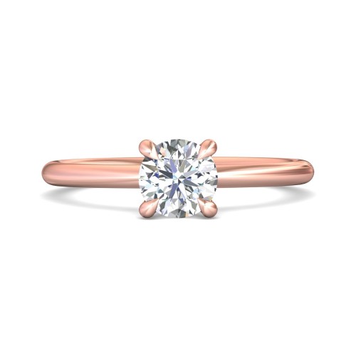 FlyerFit&reg; 14K Pink Gold Solitaire Engagement Ring