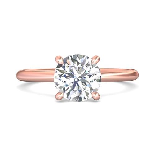 FlyerFit&reg; 18K Pink Gold Solitaire Engagement Ring