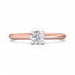 FlyerFit® 18K Pink Gold Shank And White Gold Top Solitaire Engagement Ring