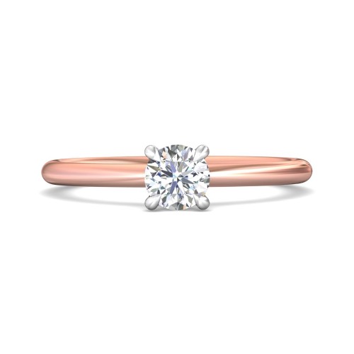 FlyerFit&reg; 14K Pink Gold Shank And White Gold Top Solitaire Engagement Ring