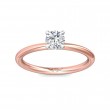 FlyerFit® 18K Pink Gold Shank And White Gold Top Solitaire Engagement Ring