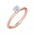 FlyerFit® 18K Pink Gold Shank And White Gold Top Solitaire Engagement Ring