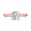 FlyerFit® 14K Pink Gold Shank And White Gold Top Solitaire Engagement Ring