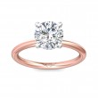 FlyerFit® 18K Pink Gold Shank And White Gold Top Solitaire Engagement Ring