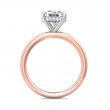 FlyerFit® 18K Pink Gold Shank And White Gold Top Solitaire Engagement Ring