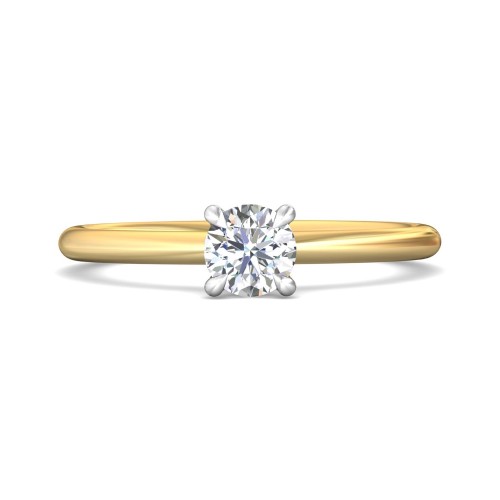 FlyerFit&reg; 14K Yellow and 14K White Gold Solitaire Engagement Ring