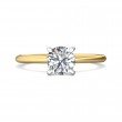 FlyerFit® 18K Yellow Gold Shank And White Gold Top Solitaire Engagement Ring