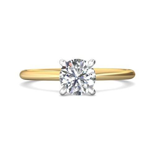 FlyerFit&reg; 18K Yellow Gold Shank And White Gold Top Solitaire Engagement Ring