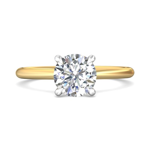 FlyerFit&reg; 14K Yellow and 14K White Gold Solitaire Engagement Ring