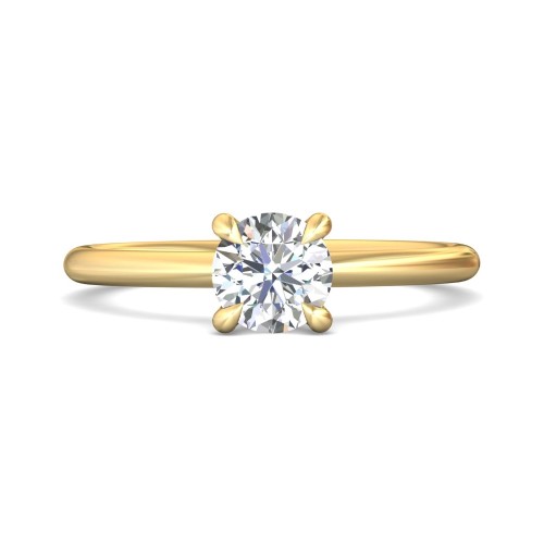 FlyerFit&reg; 18K Yellow Gold Solitaire Engagement Ring