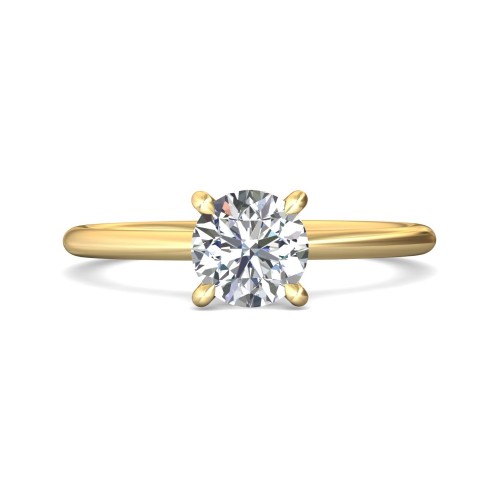 FlyerFit&reg; 18K Yellow Gold Solitaire Engagement Ring