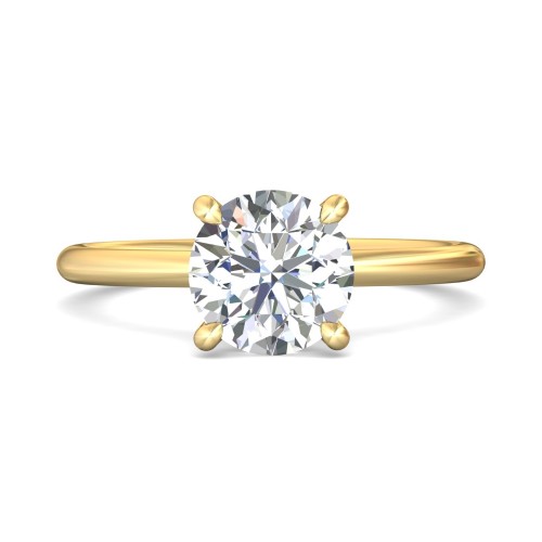 FlyerFit&reg; 18K Yellow Gold Solitaire Engagement Ring