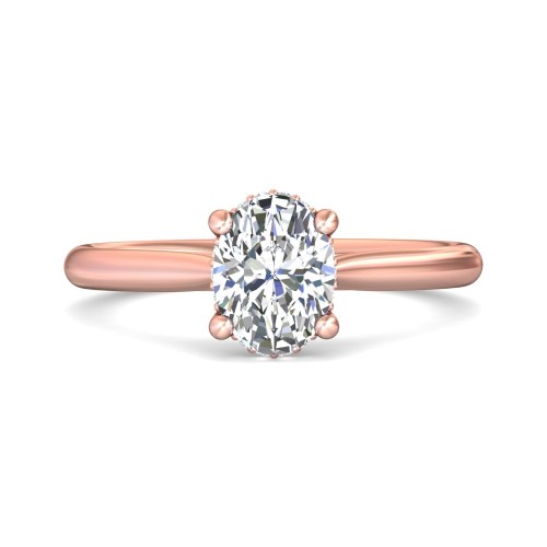 FlyerFit&reg; 18K Pink Gold Solitaire Engagement Ring
