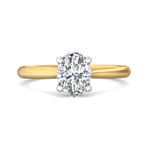 FlyerFit&reg; 18K Yellow Gold Shank And White Gold Top Solitaire Engagement Ring