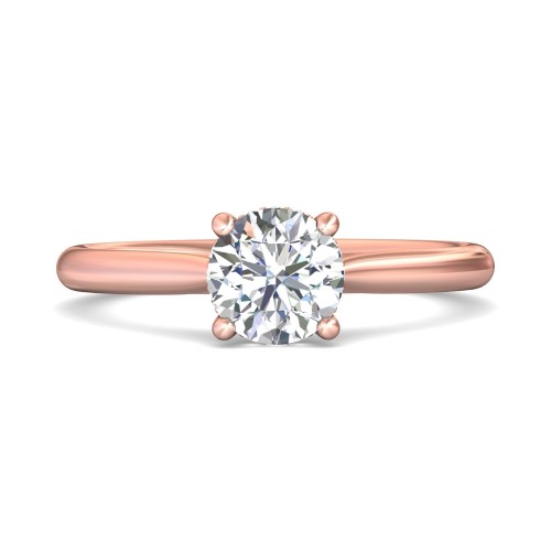 FlyerFit&reg; 14K Pink Gold Solitaire Engagement Ring