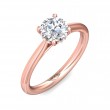 FlyerFit® 18K Pink Gold Solitaire Engagement Ring