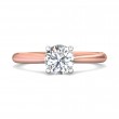 FlyerFit® 14K Pink Gold Shank And White Gold Top Solitaire Engagement Ring