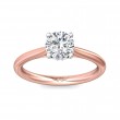 FlyerFit® 14K Pink Gold Shank And White Gold Top Solitaire Engagement Ring