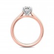 FlyerFit® 14K Pink Gold Shank And White Gold Top Solitaire Engagement Ring