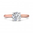 FlyerFit® 18K Pink Gold Shank And White Gold Top Solitaire Engagement Ring