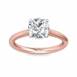 FlyerFit® 18K Pink Gold Shank And White Gold Top Solitaire Engagement Ring