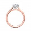 FlyerFit® 18K Pink Gold Shank And White Gold Top Solitaire Engagement Ring
