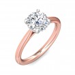 FlyerFit® 18K Pink Gold Shank And White Gold Top Solitaire Engagement Ring