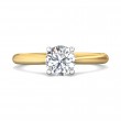 FlyerFit® 18K Yellow Gold Shank And White Gold Top Solitaire Engagement Ring