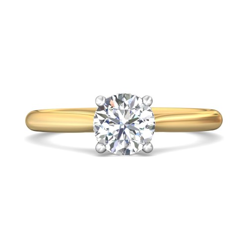 FlyerFit&reg; 18K Yellow Gold Shank And White Gold Top Solitaire Engagement Ring