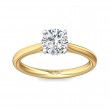 FlyerFit® 18K Yellow Gold Shank And White Gold Top Solitaire Engagement Ring