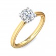 FlyerFit® 18K Yellow Gold Shank And White Gold Top Solitaire Engagement Ring