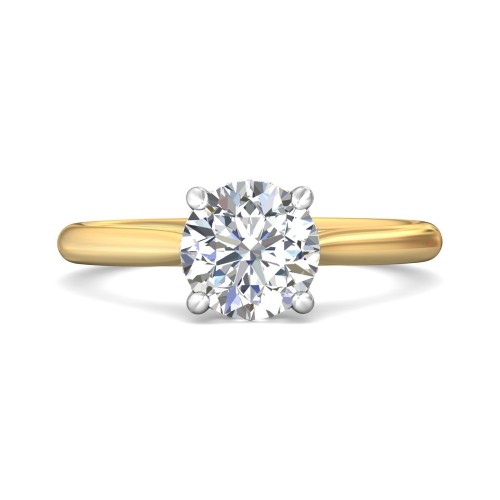 FlyerFit&reg; 14K Yellow and 14K White Gold Solitaire Engagement Ring