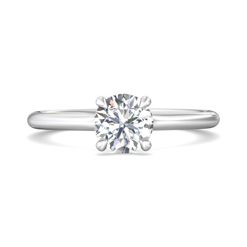 FlyerFit&reg; 18K White Gold Solitaire Engagement Ring
