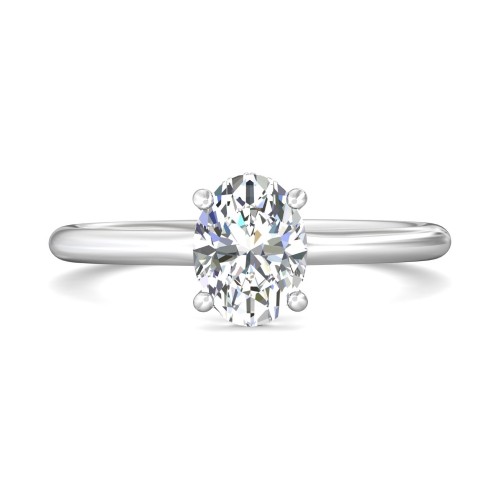 FlyerFit&reg; 18K White Gold Solitaire Engagement Ring