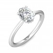 FlyerFit® 18K White Gold Solitaire Engagement Ring