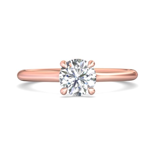 FlyerFit&reg; 14K Pink Gold Solitaire Engagement Ring