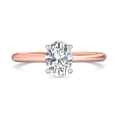 FlyerFit&reg; 14K Pink Gold Solitaire Engagement Ring